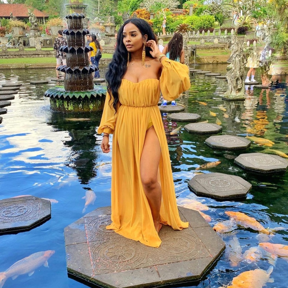 Maxi dress, removable Sleeves HOUSE OF CB